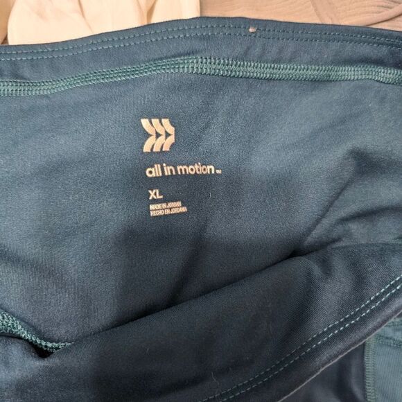 All in motion leggings teal green blue xl workout gym sheer ankle running - Picture 3 of 4